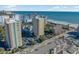 Oceanfront property; aerial view shows building location and surrounding area at 210 75Th Ave N # 4011, Myrtle Beach, SC 29572