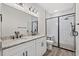 Modern bathroom with double vanity, large shower, and updated fixtures at 216 William Nobles Rd., Aynor, SC 29511