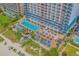 Aerial view of the community, highlighting the pool and beach access at 2201 Ocean Blvd. S # 1809, Myrtle Beach, SC 29577
