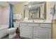 Clean bathroom with a tub, shower, and updated vanity at 2201 Ocean Blvd. S # 1809, Myrtle Beach, SC 29577
