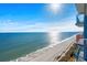 Expansive ocean view from balcony; beach below at 2201 Ocean Blvd. S # 1809, Myrtle Beach, SC 29577