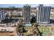 Aerial view of Meridian Plaza, showcasing building, pool, and surrounding landscape at 2310 North Ocean Blvd. # 605, Myrtle Beach, SC 29577