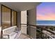 Balcony with stunning sunset ocean view at 2310 North Ocean Blvd. # 605, Myrtle Beach, SC 29577