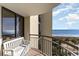 Balcony with ocean views and seating at 2310 North Ocean Blvd. # 605, Myrtle Beach, SC 29577