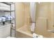 Bathroom with bathtub and shower, toilet, and shelving unit at 2310 North Ocean Blvd. # 605, Myrtle Beach, SC 29577