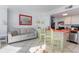 Kitchen and living area with breakfast bar at 2310 North Ocean Blvd. # 605, Myrtle Beach, SC 29577