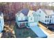 Two story house with attached garage, aerial view at 3339 Moss Bridge Ln., Myrtle Beach, SC 29579