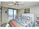 Ocean view bedroom with king bed and private balcony at 3601 S Ocean Blvd. # 7-E, North Myrtle Beach, SC 29582