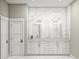 Elegant bathroom with double vanity, marble tile, and modern fixtures at 364 Ridge Dr., Galivants Ferry, SC 29544
