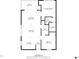 Floor plan showing kitchen, dining area, living room, primary bedroom, bath, and balcony at 3923 Gladiola Ct. # 301, Myrtle Beach, SC 29588