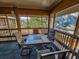 Comfortable screened-in patio with dining furniture, ideal for enjoying the fresh air and scenery at 410 Melrose Pl. # 219, Myrtle Beach, SC 29572