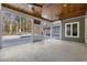 Spacious screened porch with wood ceiling overlooking pool and backyard at 640 Fox Hollow Rd., Murrells Inlet, SC 29576