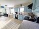 Charming kitchen featuring light blue cabinets and granite countertops at 1201 Song Sparrow Ct., Murrells Inlet, SC 29576