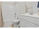 Clean bathroom with a tub, shower, and white vanity at 157 Ella Kinley Circle # 303, Myrtle Beach, SC 29588