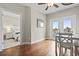 Bright dining area with hardwood floors and access to private balcony at 157 Ella Kinley Circle # 303, Myrtle Beach, SC 29588