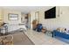 Studio bedroom with double bed, TV, and kitchenette at 1600 S Ocean Blvd. # 312, Myrtle Beach, SC 29577