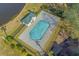 An aerial view of the community pool and adjacent cabana at 448 Red River Ct. # 39H, Myrtle Beach, SC 29579