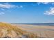 Expansive beach view with golden sand and dunes at 4800 S Ocean Blvd. # 1007, North Myrtle Beach, SC 29582