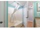 Clean bathroom with a tub shower, and white shower curtain at 4800 S Ocean Blvd. # 1007, North Myrtle Beach, SC 29582