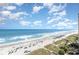 Panoramic ocean view with beach, umbrellas, and blue sky at 4800 S Ocean Blvd. # 1007, North Myrtle Beach, SC 29582