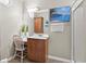 Clean bathroom with vanity, shower, and linen at 6001 - 7032 S Kings Hwy., Myrtle Beach, SC 29575