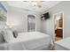 Comfortable bedroom with a queen-size bed and en-suite bathroom at 6001 - 7032 S Kings Hwy., Myrtle Beach, SC 29575