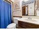 Clean bathroom with shower and single sink vanity at 9621 Shore Dr. # B-112, Myrtle Beach, SC 29572