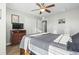 Bedroom with hardwood floors and ceiling fan at 100 Machrie Loop # 17-C, Myrtle Beach, SC 29588