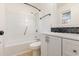 Renovated bathroom featuring sleek fixtures, new vanity, and a shower-tub combo at 1025 Carolina Rd. # Y-1, Conway, SC 29526
