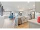 Modern kitchen with stainless steel appliances and island at 124 Golden Bear Circle, Longs, SC 29568