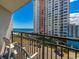 Balcony with ocean view and seating for two at 1501 S Ocean Bl S Ocean Blvd. # 549, Myrtle Beach, SC 29577