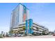 Oceanfront high-rise building with parking and signage at 1605 S Ocean Blvd. # 414, Myrtle Beach, SC 29577