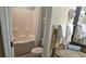 Bathroom area including toilet and shower tub combo with granite countertops at 241 Presidential Dr., Surfside Beach, SC 29575