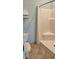 Bathroom with shower and tile floor at 241 Presidential Dr., Surfside Beach, SC 29575