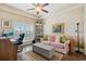 Office/living room with shuttered windows and decorative accents at 265 Venice Way # 1101, Myrtle Beach, SC 29577