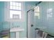 Light and airy bathroom with pedestal sink at 301 North Main St., Hemingway, SC 29554