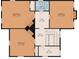 Two-bedroom, one-bath floor plan with hall and walk-in closet at 301 North Main St., Hemingway, SC 29554