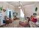 Elegant living room with comfortable seating and large TV at 301 North Main St., Hemingway, SC 29554