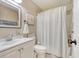 Bathroom with shower/tub, white vanity, and coastal decor at 4637 Lightkeepers Way # 4F, Little River, SC 29566