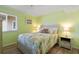 Light and airy bedroom with a comfortable bed and coastal decor at 600 S Ocean Blvd. # C-21, North Myrtle Beach, SC 29582