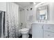 Clean bathroom with a shower/tub combo and updated vanity at 601 Mitchell Dr. # 1002, Myrtle Beach, SC 29577