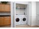 Convenient laundry closet with washer and dryer at 6095 Catalina Dr. # 2611, North Myrtle Beach, SC 29582