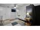 Small bedroom with a sleeper sofa, carpet, and closet at 7601 North Ocean Blvd. # 1B, Myrtle Beach, SC 29572