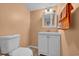 Cozy bathroom featuring a single sink vanity and matching mirrored cabinet at 1100 Possum Trot Rd. # E-238, North Myrtle Beach, SC 29582