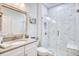 Small bathroom with white marble tile and a shower/tub combo at 1305 Seabrook Plantation Way, North Myrtle Beach, SC 29582