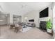 Spacious living room with fireplace and staged furniture at 2209 Beauclair Ct., Myrtle Beach, SC 29579