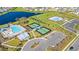 Aerial view of community pool, tennis, and pickleball courts at 2209 Beauclair Ct., Myrtle Beach, SC 29579