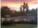 Community entrance sign at sunset at 326 Winding Brook Ct., Murrells Inlet, SC 29576