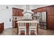 Kitchen with island, stainless steel appliances, and wood cabinets at 326 Winding Brook Ct., Murrells Inlet, SC 29576