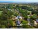 Aerial view of a home and pool in a wooded community, showcasing serene neighborhood with mature trees and landscaping at 40 Capt Anthony White Ln., Georgetown, SC 29440